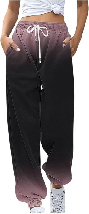 high Waisted Sweatpants for Women Baggy Cinch Bottom Jogger Casual Pants Casual Baggy Fleece Warm Lounge Trousers