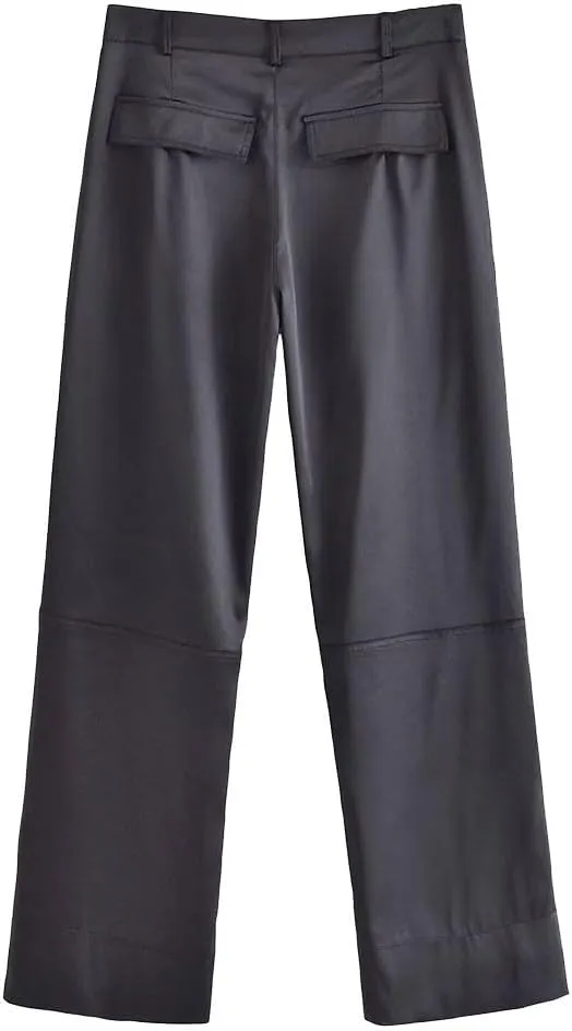 Hiking Cargo Pants for Women High Waist Comfy Joggers Wide Leg Straight Sweatpants Casual Baggy Trousers Solid Slacks