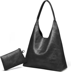 Hobo Bags for Women Retro Vegan Leather Womens Slouchy Large Tote Bag Shoulder Purses Handbag