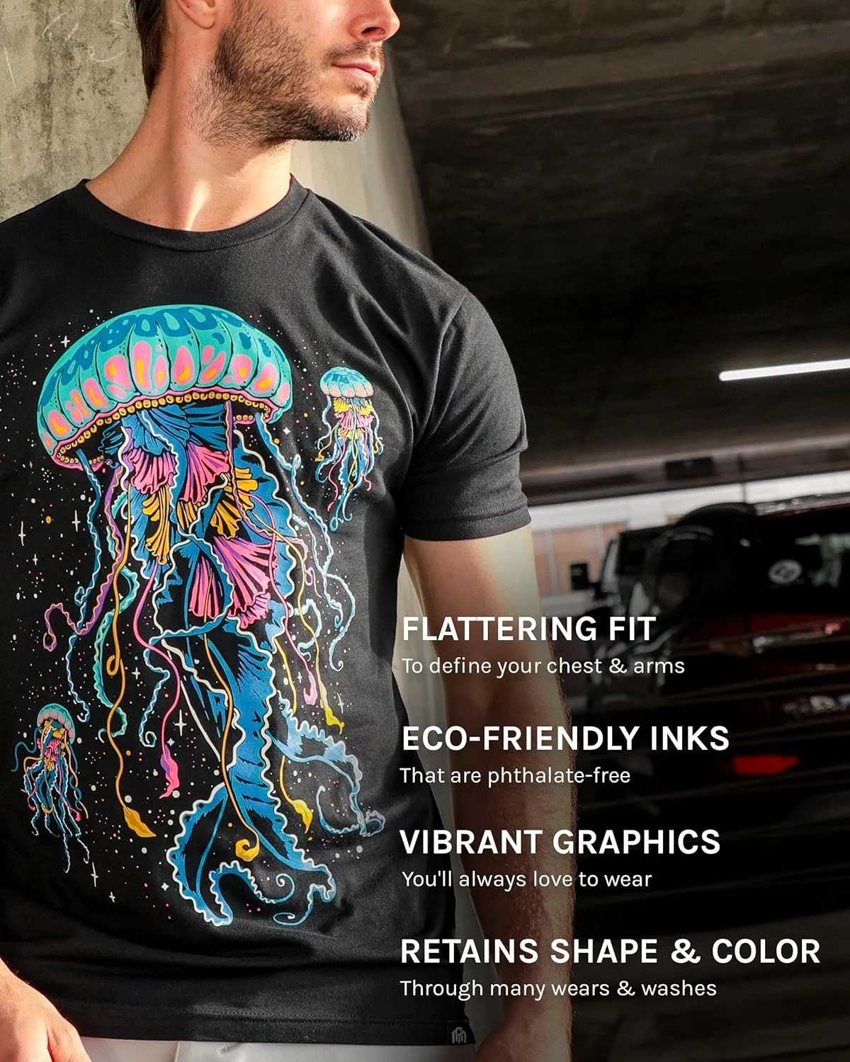 INTO THE AM Men's Graphic Tees S - 4XL Cool Lightweight Fitted Printed Design T-Shirts Nature