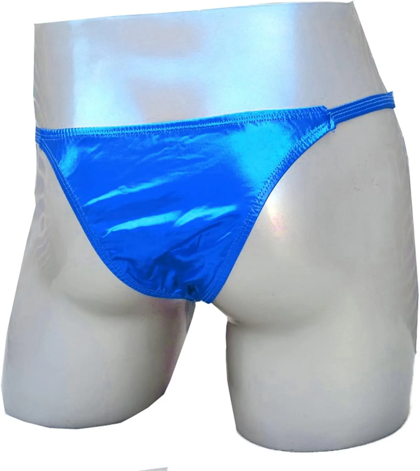 JEsilunmaMY Hollow Pouch G-String for Men Low Rise Cutout Shiny Leather Thongs Underwear Solid Color Stretch Panties Briefs
