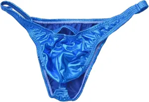 JEsilunmaMY Hollow Pouch G-String for Men Low Rise Cutout Shiny Leather Thongs Underwear Solid Color Stretch Panties Briefs