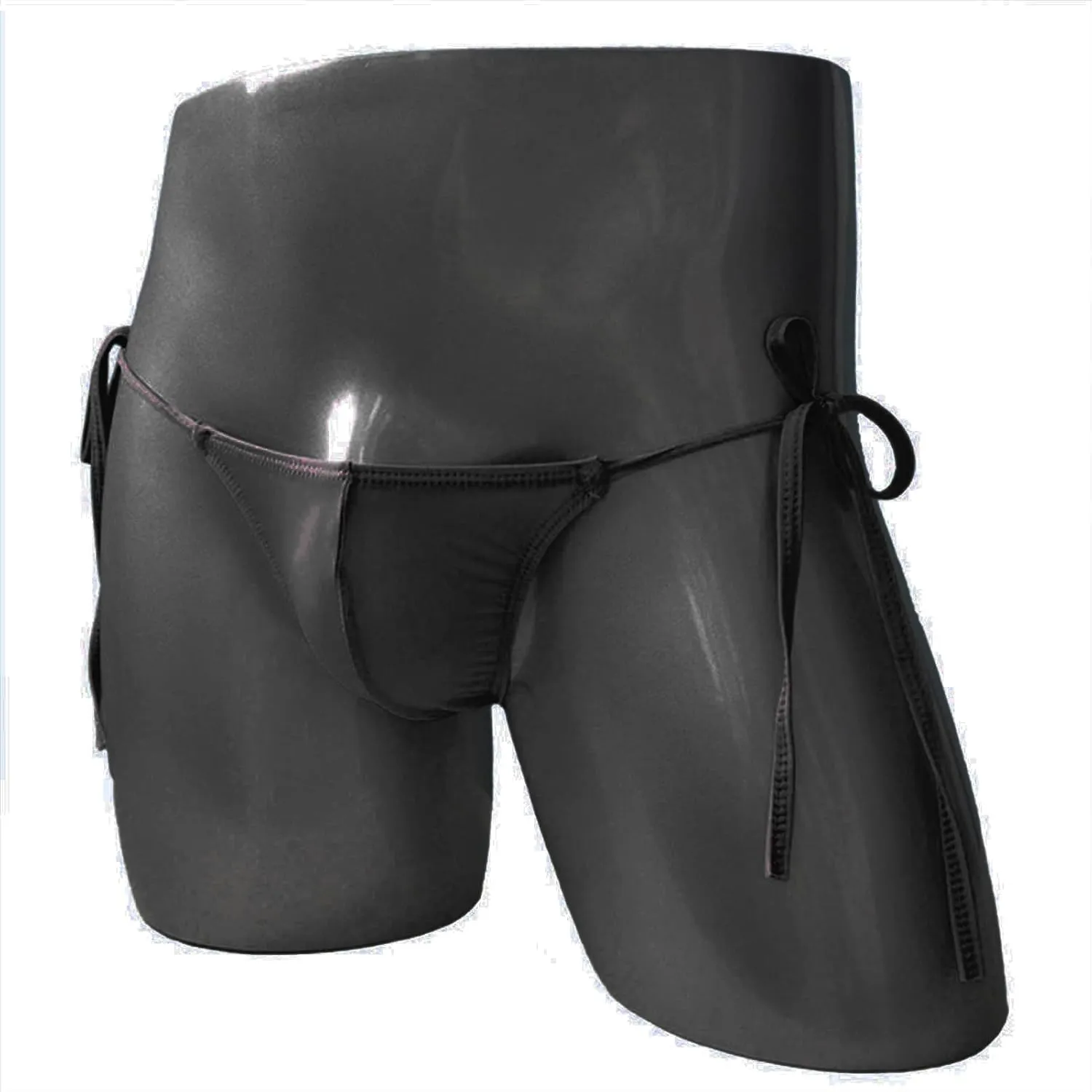 JEsilunmaMY Ice Silk Underwear for Men Low Rise Tie Side Pouch Sissy G-String Thongs Strappy Sexy Bikini Briefs Underpants