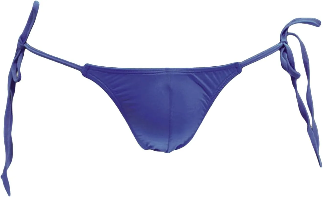 JEsilunmaMY Ice Silk Underwear for Men Low Rise Tie Side Pouch Sissy G-String Thongs Strappy Sexy Bikini Briefs Underpants