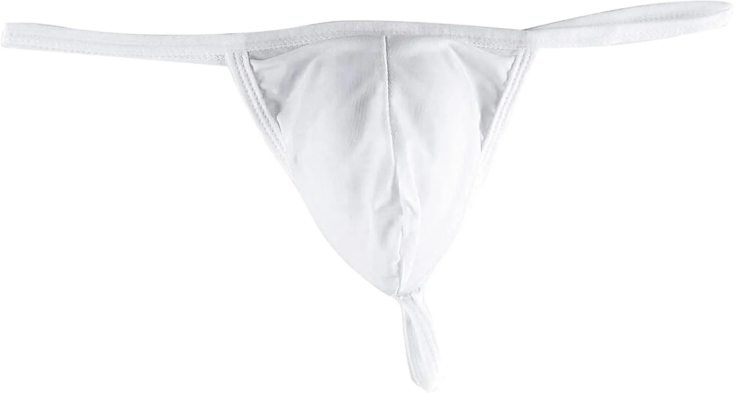 JEsilunmaMY Mens Low Rise Thongs Ice Silk Bulge Pouch G-String Bikini Briefs See Through Comfortable T-Back Panties Underwear
