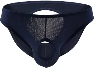 JEsilunmaMY Mens Open Front Bikini Briefs Low Waist Hollow Out Mesh Underwear Backless Breathable Sexy Lingerie Underpants