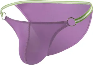 JEsilunmaMY Sexy Hollow Bikini Briefs for Men Ice Silk Low Rise Bulge Pouch Underwear Solid Color Breathable G-String Thongs