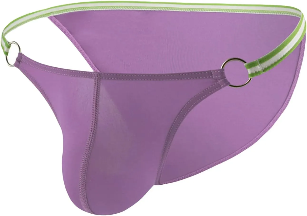 JEsilunmaMY Sexy Hollow Bikini Briefs for Men Ice Silk Low Rise Bulge Pouch Underwear Solid Color Breathable G-String Thongs