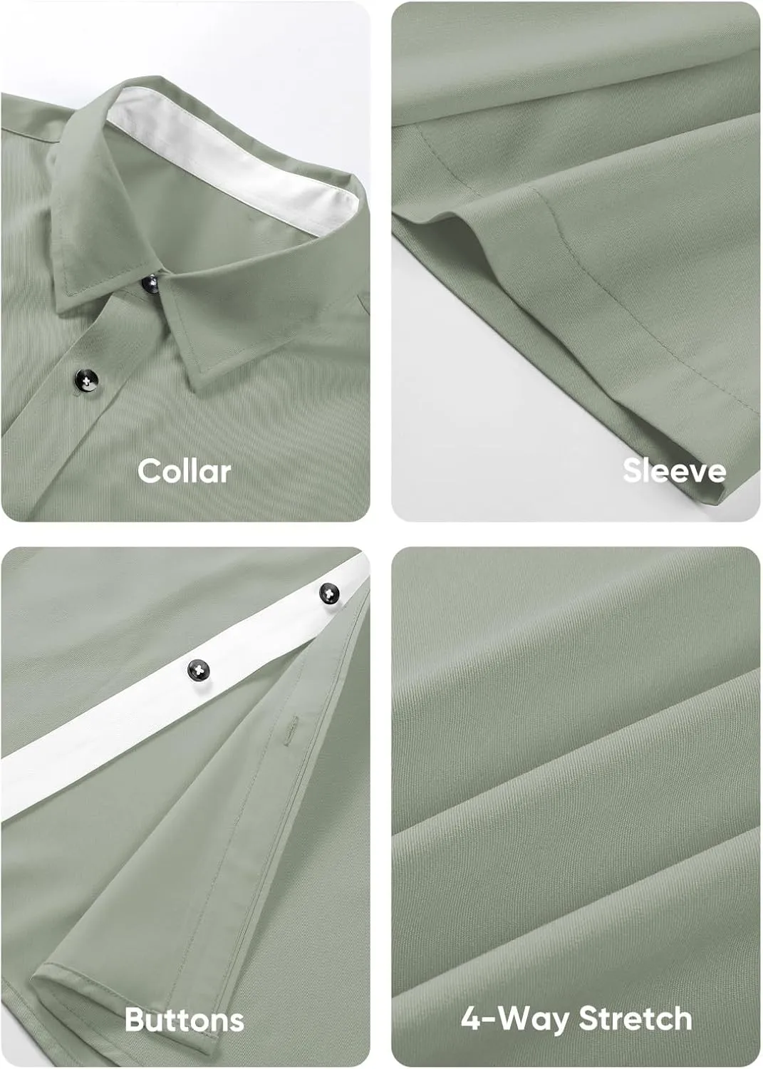 JMIERR Men's Casual Button Down Shirts Wrinkle-Free Short Sleeve Business Dress Shirt
