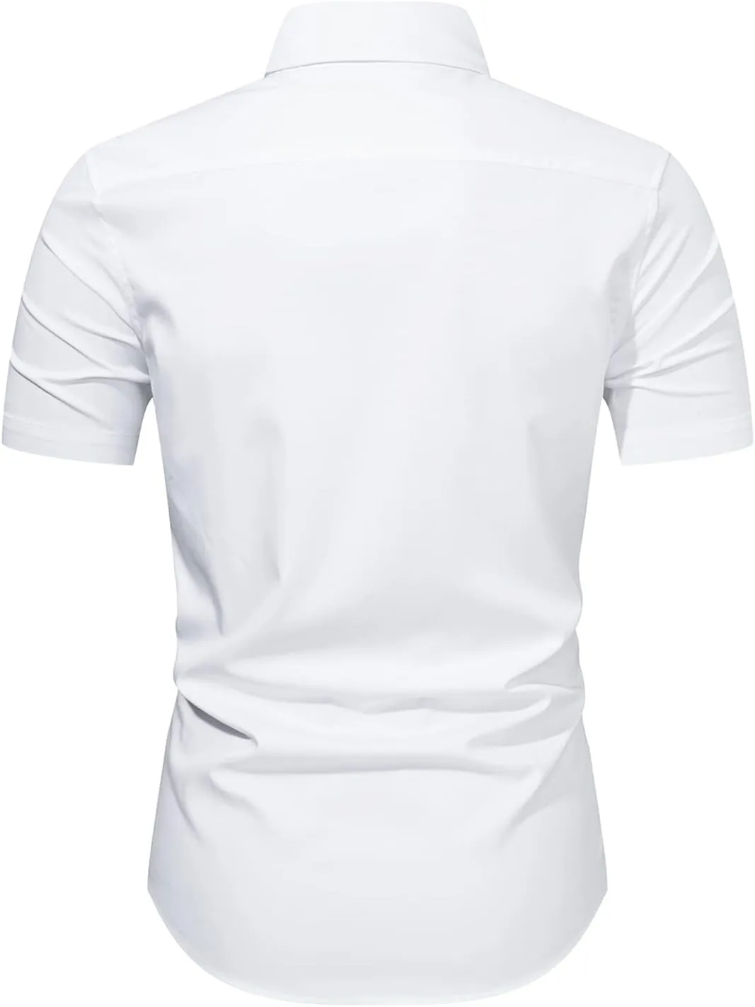 JMIERR Men's Casual Button Down Shirts Wrinkle-Free Short Sleeve Business Dress Shirt