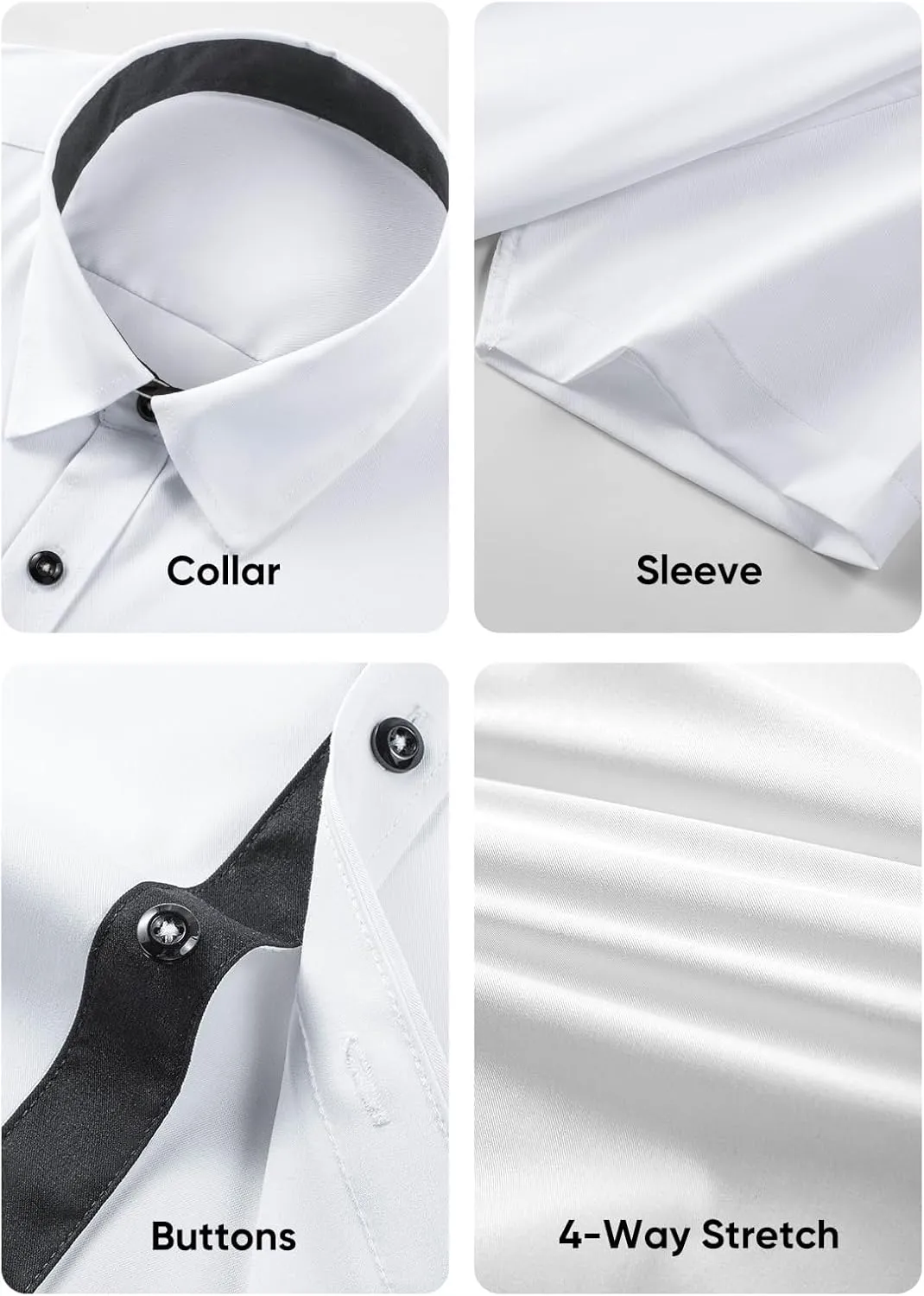 JMIERR Men's Casual Button Down Shirts Wrinkle-Free Short Sleeve Business Dress Shirt