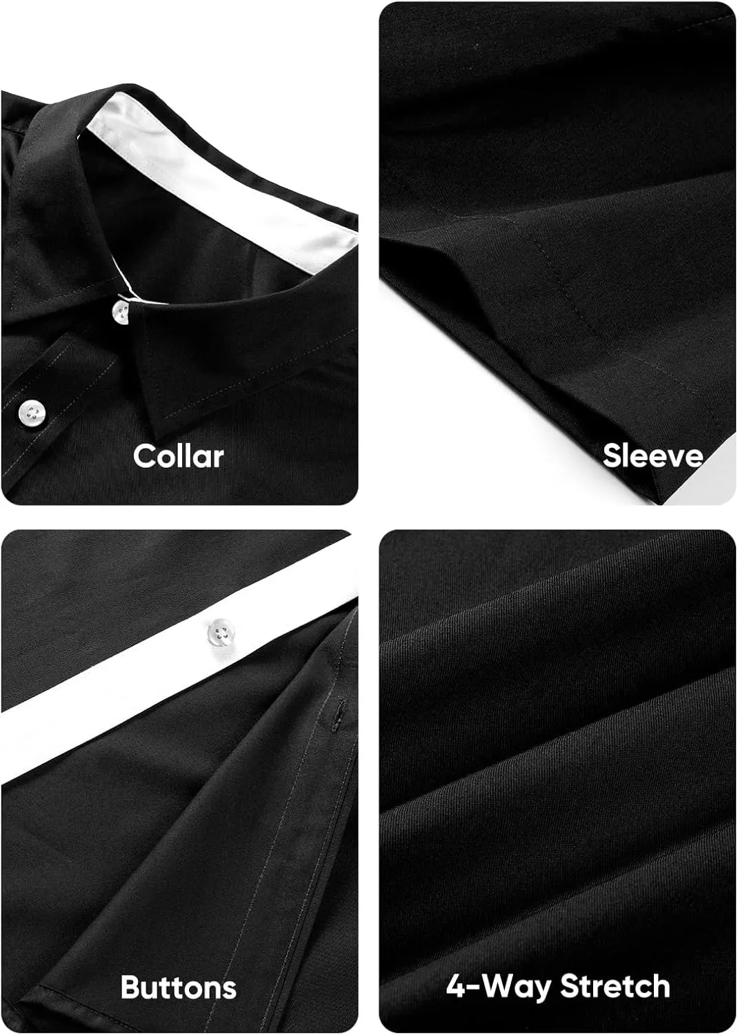 JMIERR Men's Casual Button Down Shirts Wrinkle-Free Short Sleeve Business Dress Shirt
