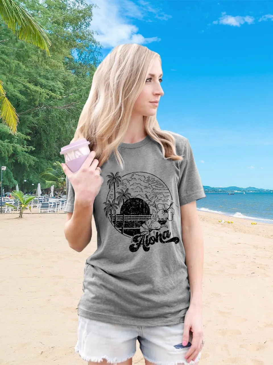Just Breathe Dandelion Shirt Women Flower Kindness Shirts Summer Aloha Beach Graphic T Shirts Short Sleeve Tops