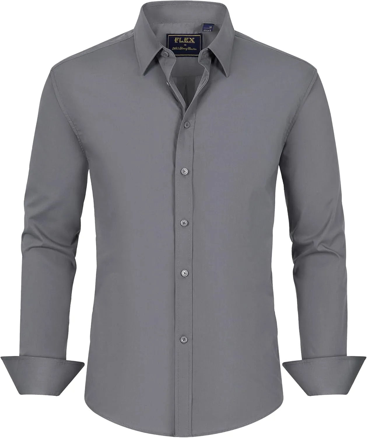 J.VER Men's Dress Shirts Stretch Stain Shield Long Sleeve Solid Formal Shirt Business Casual Button Down Shirts