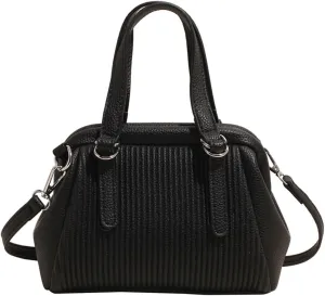 JYG Small Tote Bag for Women Spring PU Leather Shoulder Bag Kiss Lock Satchel Purse with Adjustable Strap