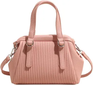 JYG Small Tote Bag for Women Spring PU Leather Shoulder Bag Kiss Lock Satchel Purse with Adjustable Strap