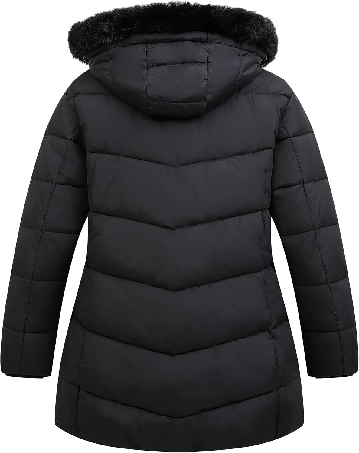 KAIDER Women's Plus Size Winter Windproof Warm Down Coats Waterproof Thicken Hooded Fashions Puffer Jacket