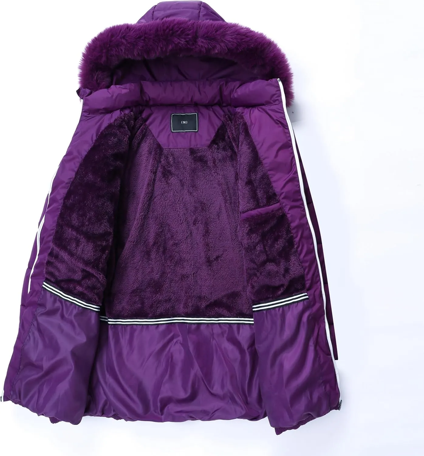 KAIDER Women's Plus Size Winter Windproof Warm Down Coats Waterproof Thicken Hooded Fashions Puffer Jacket