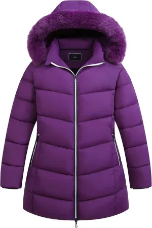 KAIDER Women's Plus Size Winter Windproof Warm Down Coats Waterproof Thicken Hooded Fashions Puffer Jacket