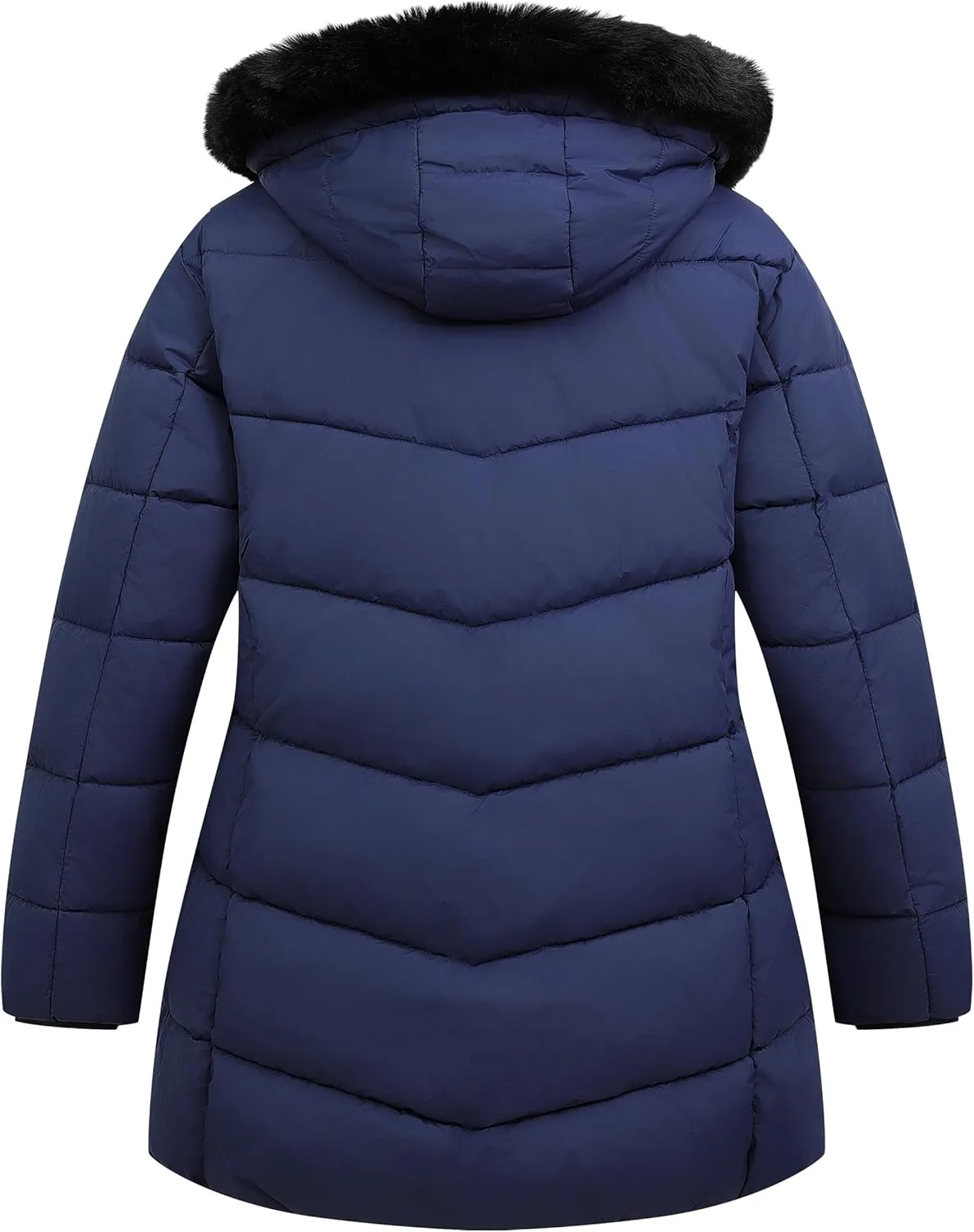 KAIDER Women's Plus Size Winter Windproof Warm Down Coats Waterproof Thicken Hooded Fashions Puffer Jacket