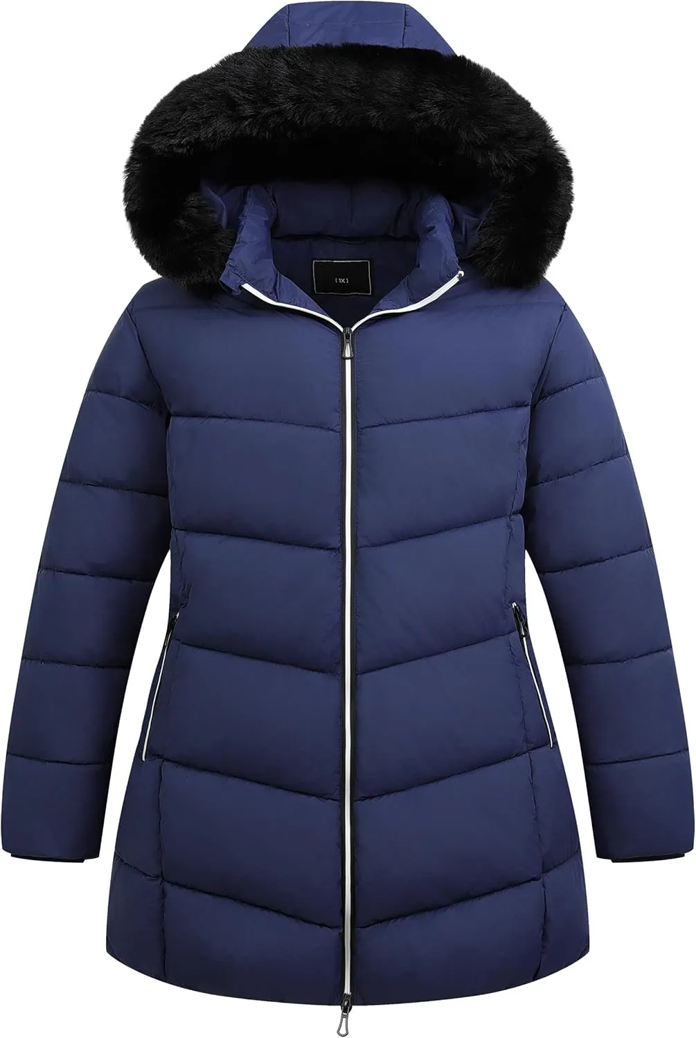 KAIDER Women's Plus Size Winter Windproof Warm Down Coats Waterproof Thicken Hooded Fashions Puffer Jacket