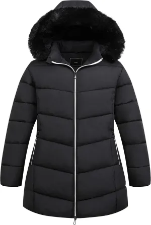 KAIDER Women's Plus Size Winter Windproof Warm Down Coats Waterproof Thicken Hooded Fashions Puffer Jacket