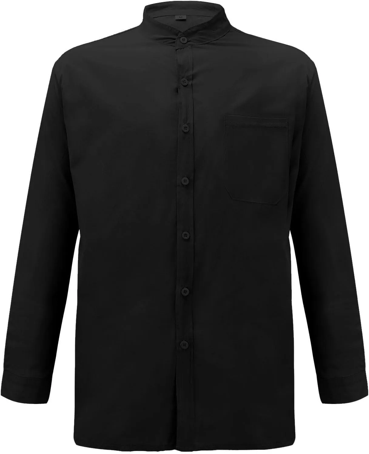 KUIOLYPOER Button Down Linen Shirts for Men Solid Color Casual Long Sleeve Regular Fit Cotton Beach Shirts with Pocket