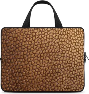 Laptop Bag Premium Laptop Case Briefcase Golden Leather Texture Computer Tote Bag Portable Messenger Bag for Men