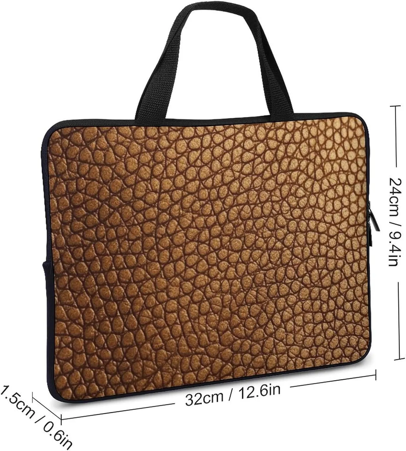 Laptop Bag Premium Laptop Case Briefcase Golden Leather Texture Computer Tote Bag Portable Messenger Bag for Men