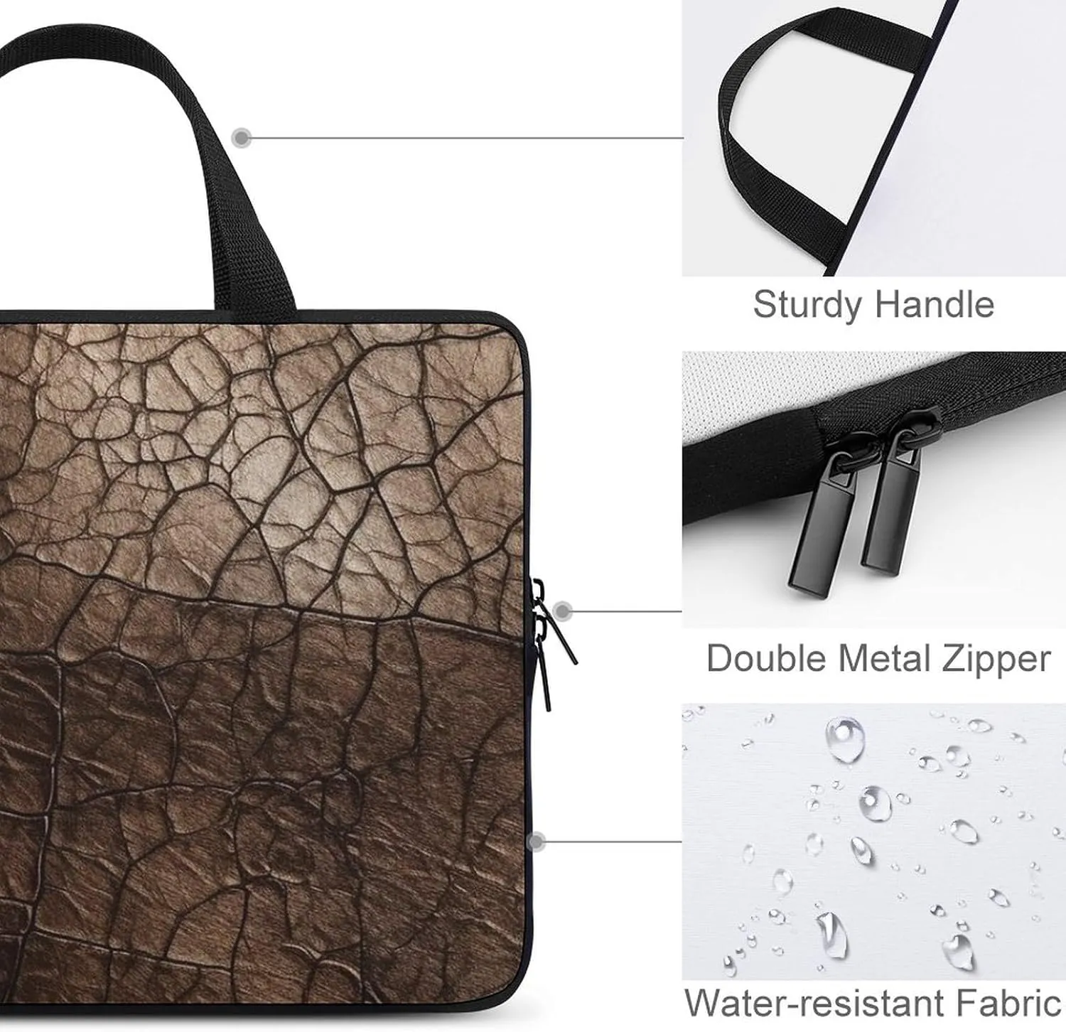Laptop Bag Premium Laptop Case Briefcase Old Leather Texture Computer Tote Bag Portable Messenger Bag for Men