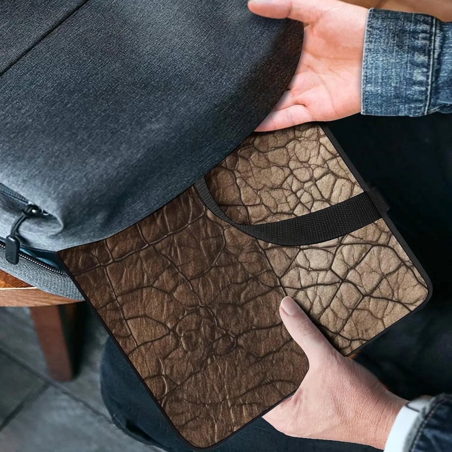 Laptop Bag Premium Laptop Case Briefcase Old Leather Texture Computer Tote Bag Portable Messenger Bag for Men