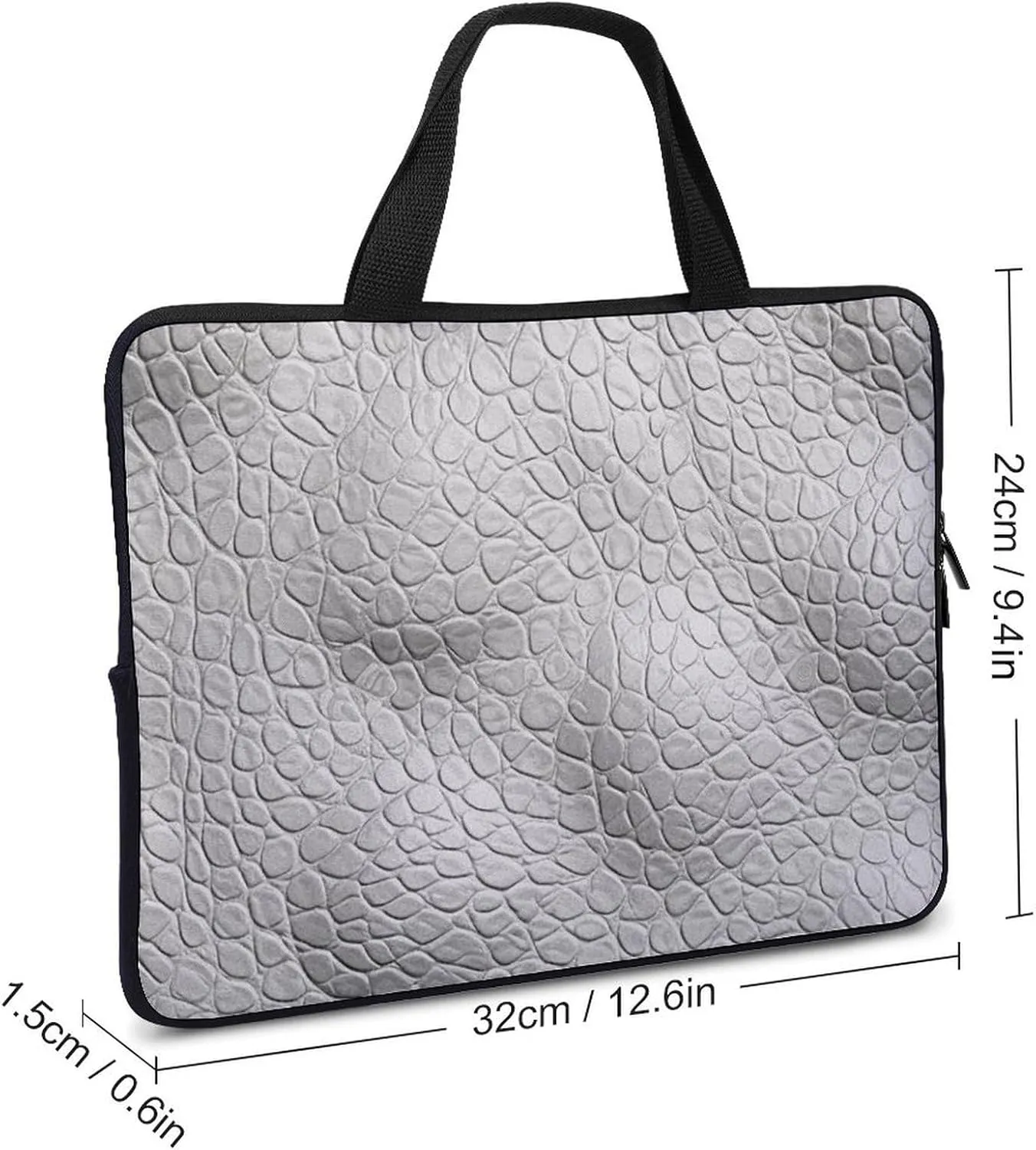 Laptop Bag Premium Laptop Case Briefcase White Leather Texture Computer Tote Bag Portable Messenger Bag for Men