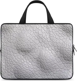 Laptop Bag Premium Laptop Case Briefcase White Leather Texture Computer Tote Bag Portable Messenger Bag for Men