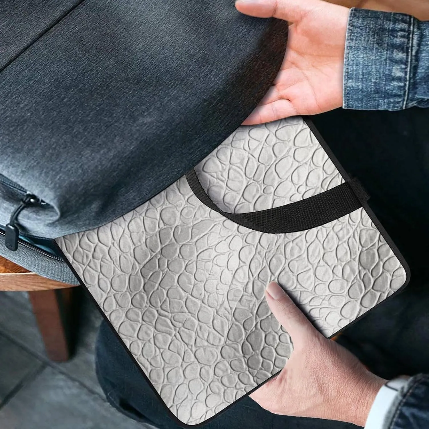 Laptop Bag Premium Laptop Case Briefcase White Leather Texture Computer Tote Bag Portable Messenger Bag for Men