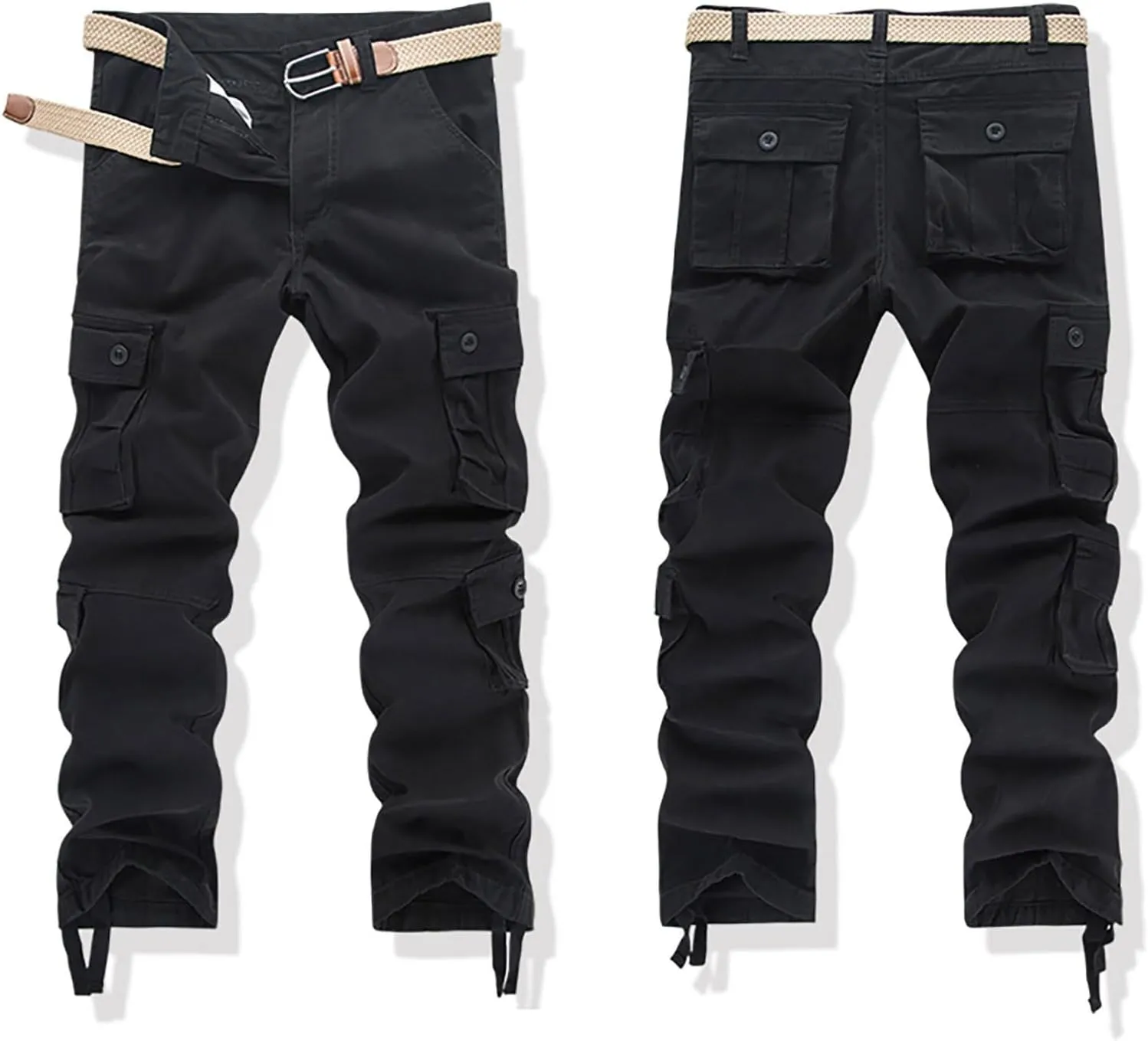 LCMTWX Baggy Jeans Men Men Elastic Drawstring Cotton Pants Waist Waist Mid Casual Solid Men's Casual Pants Jogger Pants Men