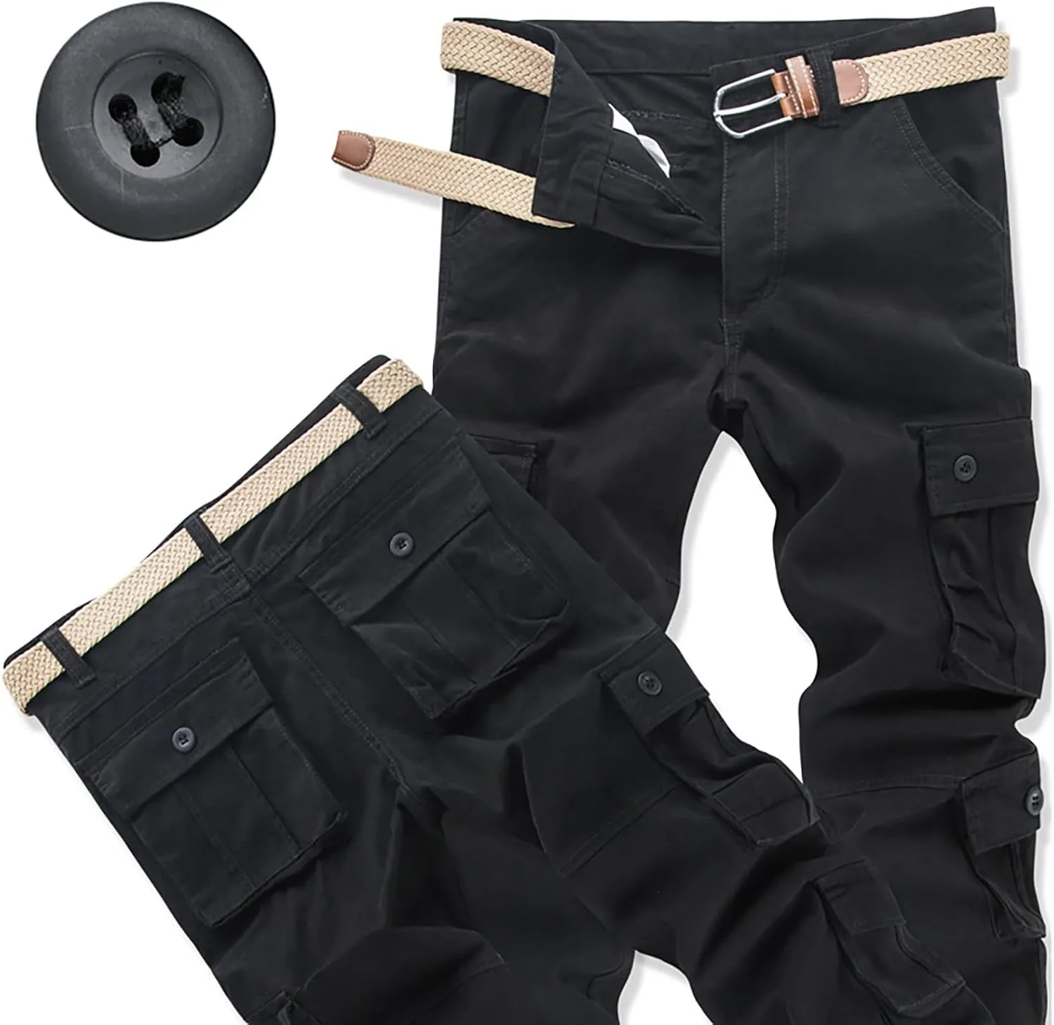 LCMTWX Baggy Jeans Men Men Elastic Drawstring Cotton Pants Waist Waist Mid Casual Solid Men's Casual Pants Jogger Pants Men