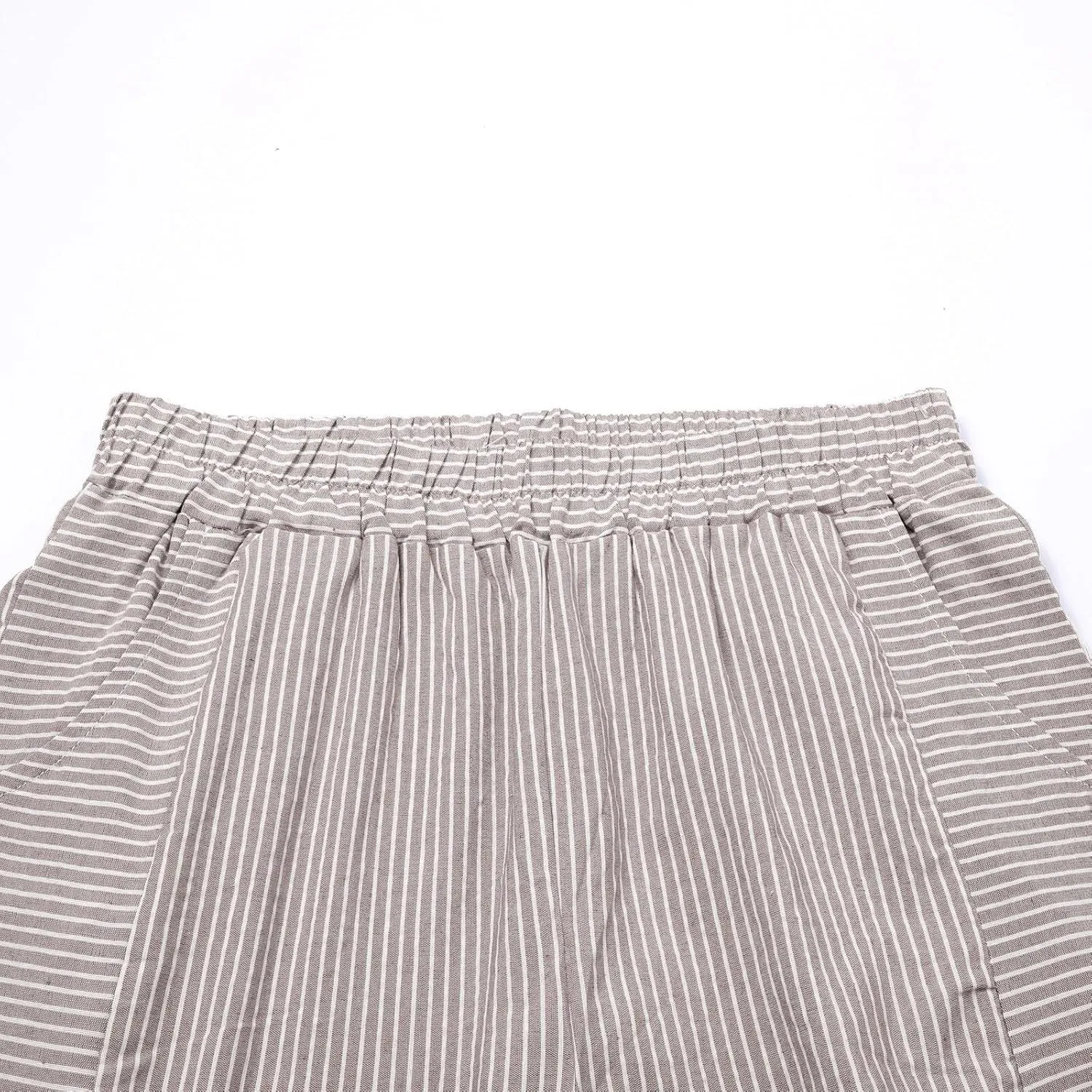 Linen Pants for Women 2025,Fashion Striped Summer Casual Pants, Elastic Waist Straight Leg Baggy Trousers Pockets