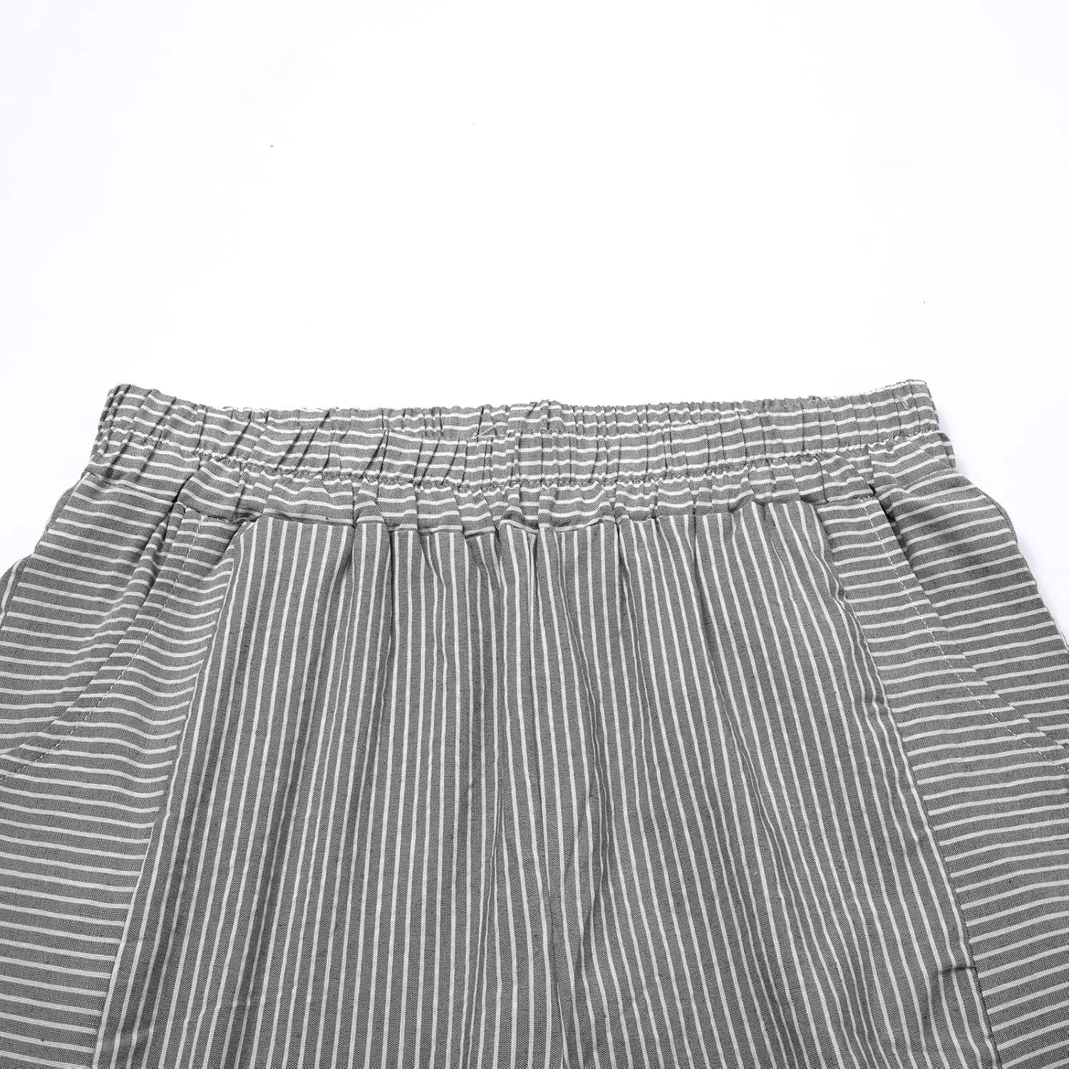 Linen Pants for Women 2025,Fashion Striped Summer Casual Pants, Elastic Waist Straight Leg Baggy Trousers Pockets