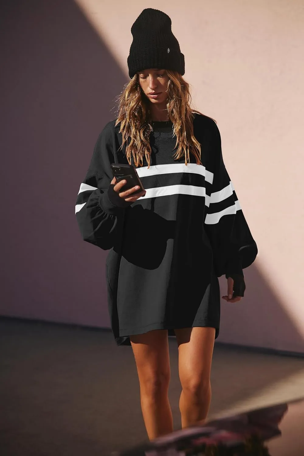 Long Sweatshirts for Women Crewneck Oversized Fall Shirts 2024 Long Sleeve Tunic Tops S-2XL