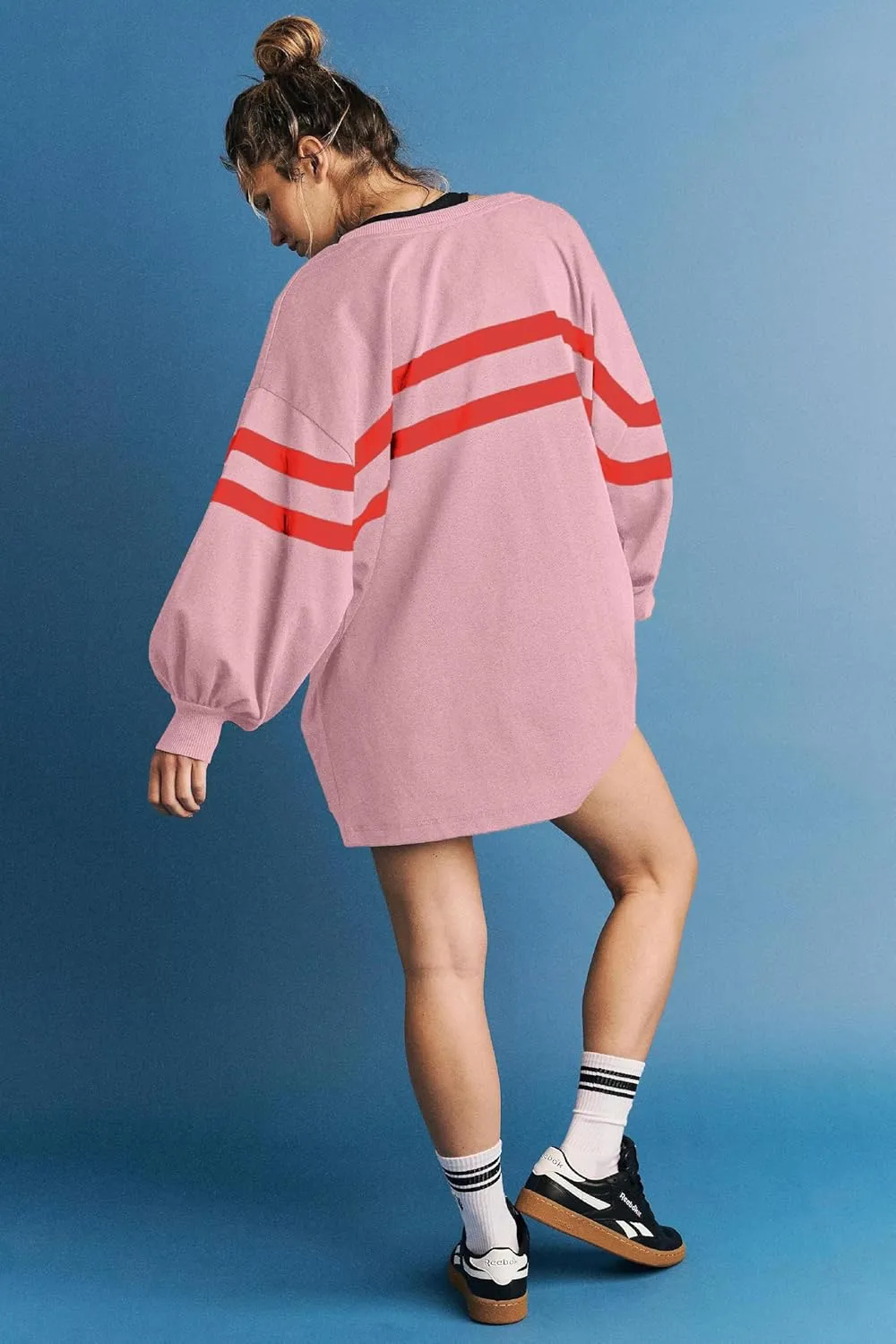 Long Sweatshirts for Women Crewneck Oversized Fall Shirts 2024 Long Sleeve Tunic Tops S-2XL