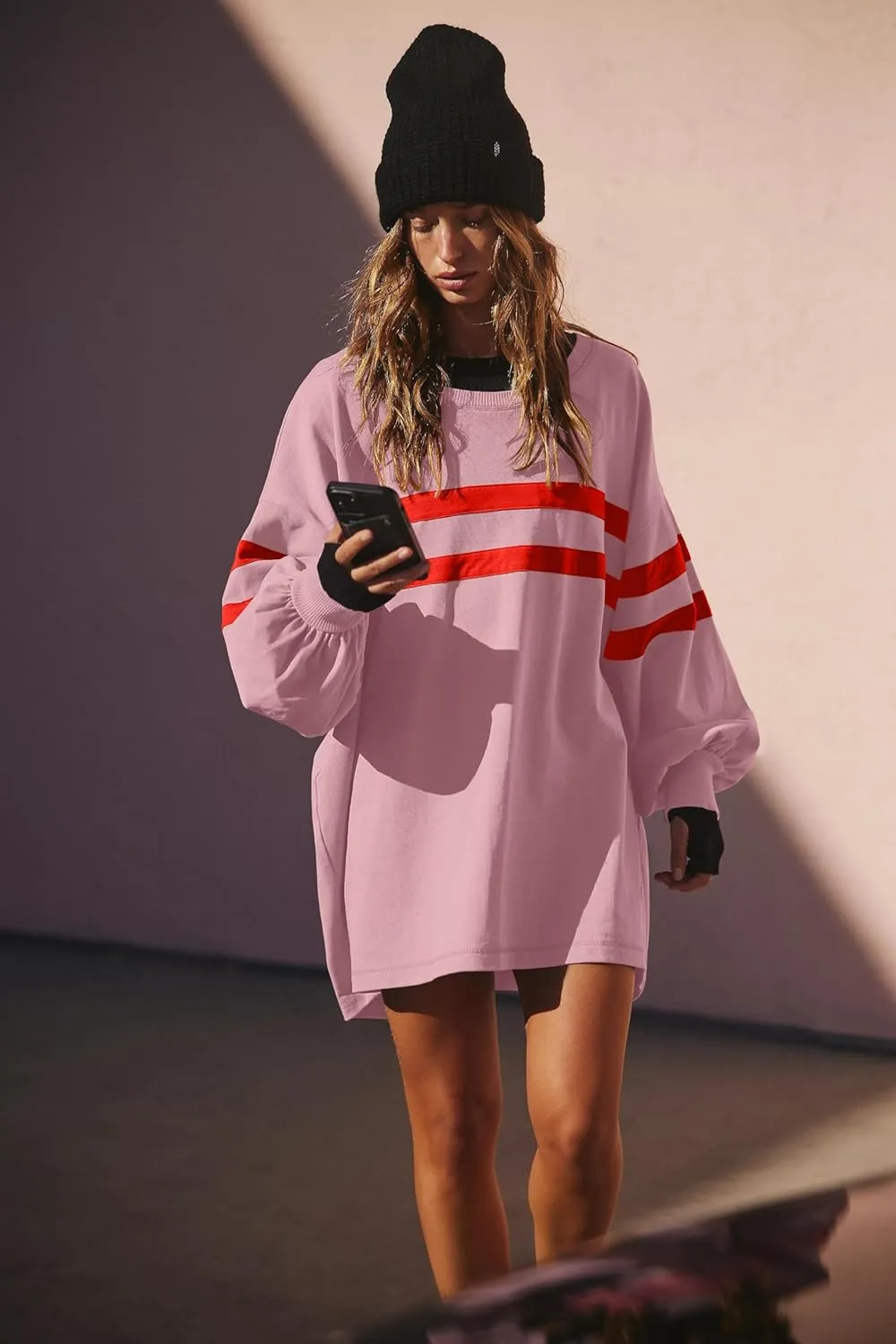 Long Sweatshirts for Women Crewneck Oversized Fall Shirts 2024 Long Sleeve Tunic Tops S-2XL