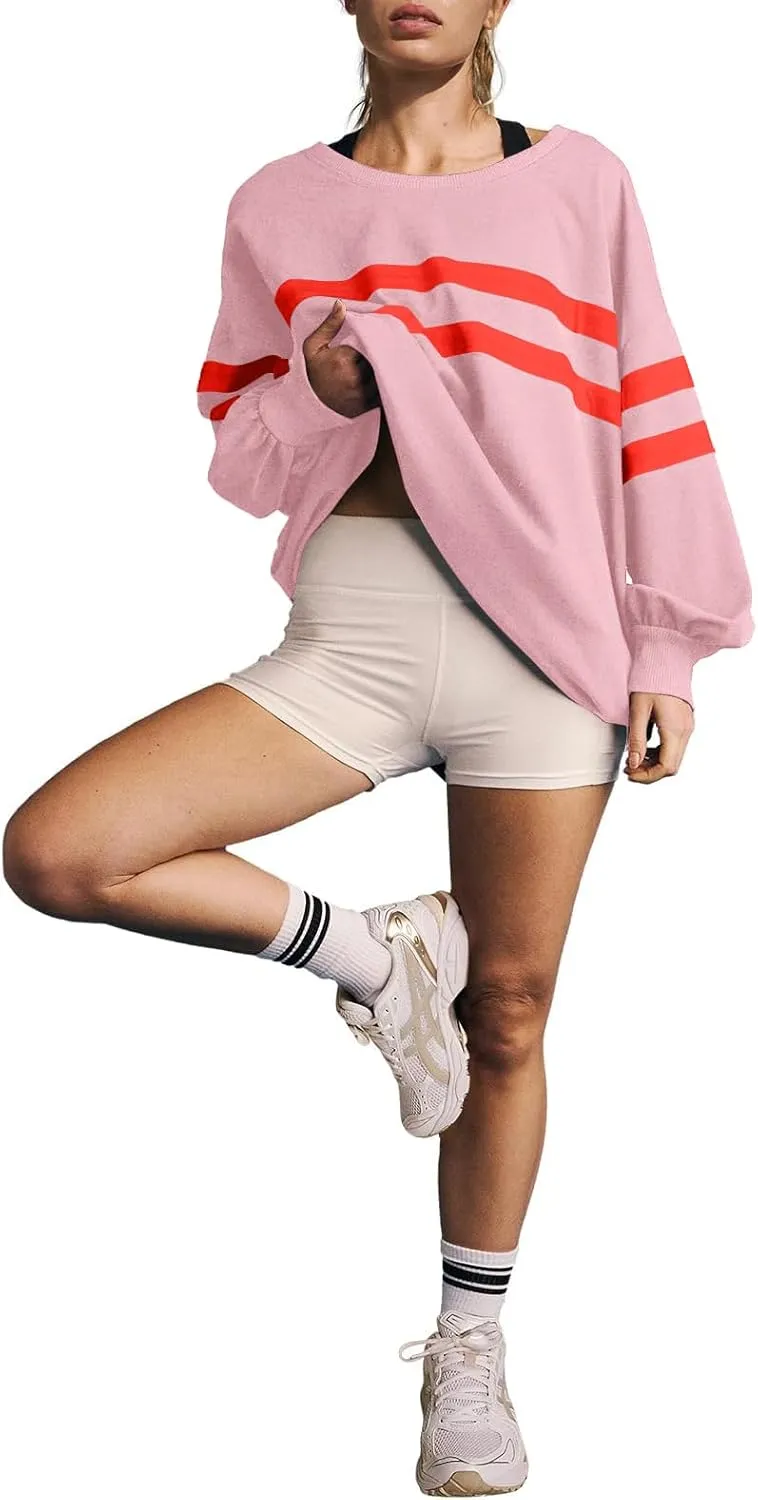 Long Sweatshirts for Women Crewneck Oversized Fall Shirts 2024 Long Sleeve Tunic Tops S-2XL