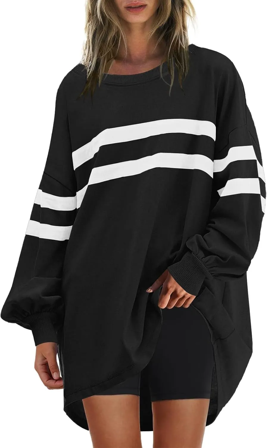 Long Sweatshirts for Women Crewneck Oversized Fall Shirts 2024 Long Sleeve Tunic Tops S-2XL