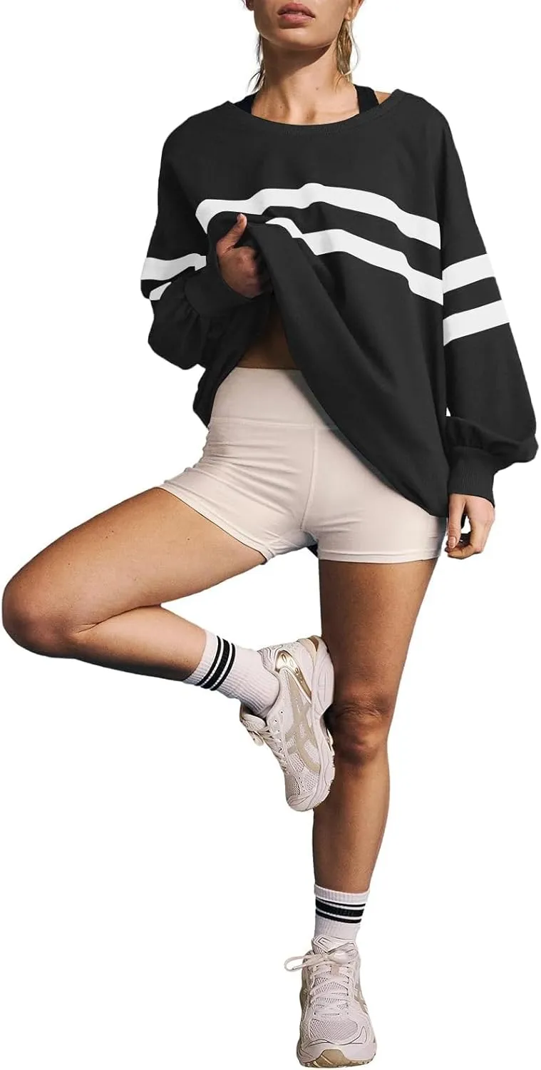 Long Sweatshirts for Women Crewneck Oversized Fall Shirts 2024 Long Sleeve Tunic Tops S-2XL