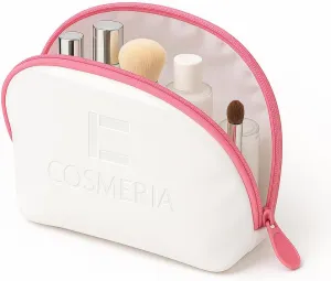 Makeup Bag & Travel Cosmetic Bag - Toiletry Bag for Women Fits Carry-On and Suitcase - Make Up Faux Patent Leather Pouch with Durable Hot Pink Zipper, Medium