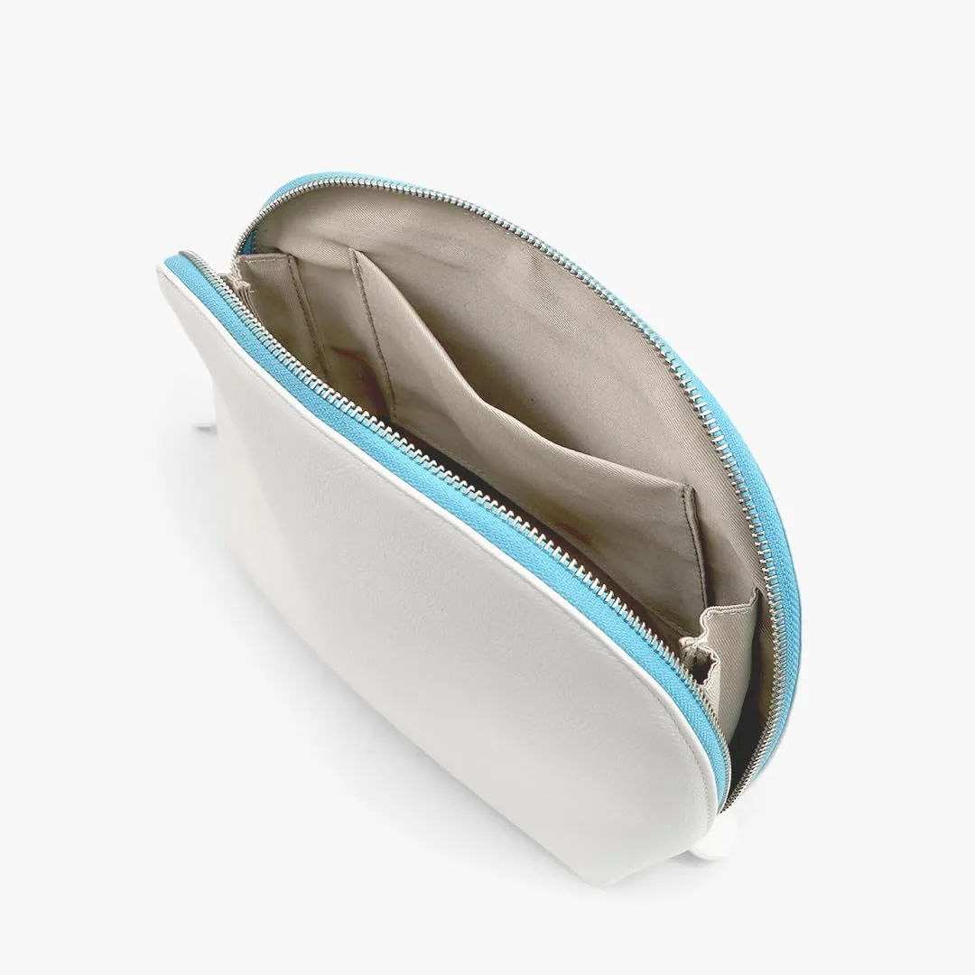 Makeup Bag Organizer & Travel Cosmetic Bag - Toiletry Bag for Women Fits Carry-On and Suitcase with Blue Zipper