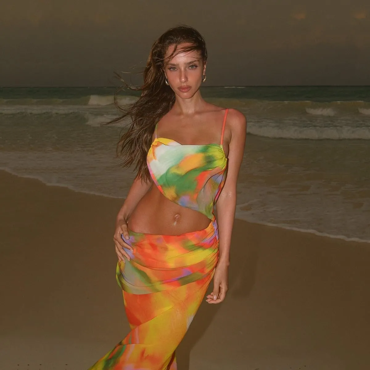 Maxi Skirt and Top Set for Women Summer Y2k Two Piece Skirt Set Matching Sets Women Long Skirts