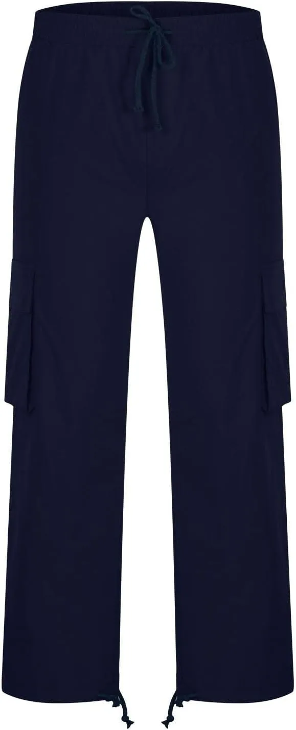 Men Cargo Sweatpants Loose Casual Work Pants Joggers Open Bottom Drawstring Cargos Athletic Cotton Straight Sweat Pant
