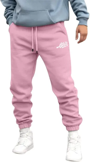 Mens Autumn and Winter High Street Fashion Leisure Loose Sports Running Solid Color Lace Up Pants Sweater Sport