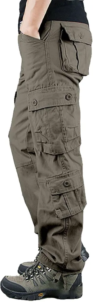 Men's Cargo Jogger Pants Pants Men's Elastic Multi Pocket Pants Outdoor Straight Tube Workwear Sherpa Lined